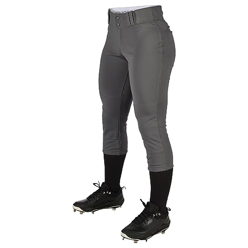 CHAMPRO Womens Tournament Traditional LowRise Polyester Softball Pant Small Graphite