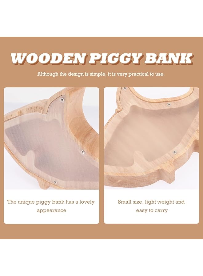 إيروريكس حصالة نقود خشبية على شكل قرش مخصصة للأطفال، جرة نقود معدنية للبنات والبالغين، صندوق توفير شفاف، حصالة نقود معدنية، ديكور منزلي، ديكور غرفة الأطفال، هدايا للأطفال - Image 3