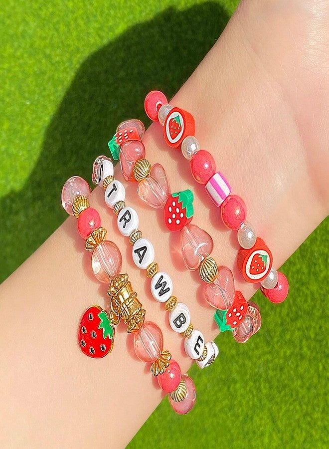 72ore Strawberry Bracelet Strawberry Accessories Red Bracelets for Women Fruit Jewelry Valentines Day Outfit for Women - Image 2