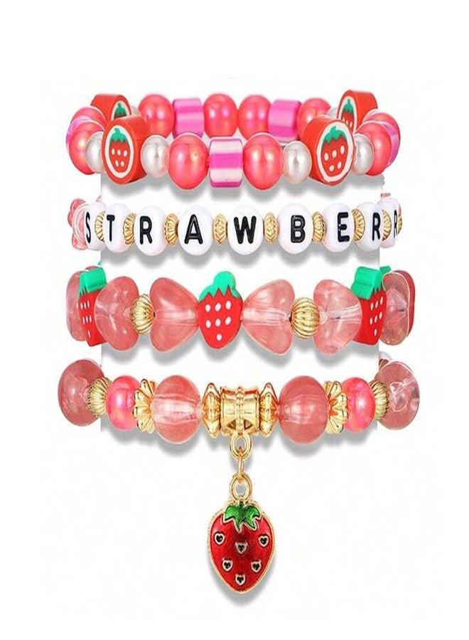72ore Strawberry Bracelet Strawberry Accessories Red Bracelets for Women Fruit Jewelry Valentines Day Outfit for Women - Image 1