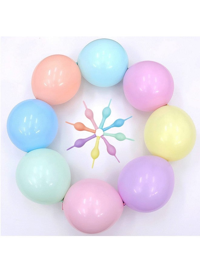 IN-JOOYAA 12 Inch Macaron Assorted ColorLink Balloons 60 Pcs Quick Link Balloons Link Latex Balloon for Photo Shoot Baby Shower Birthday Party Decoration - Image 1