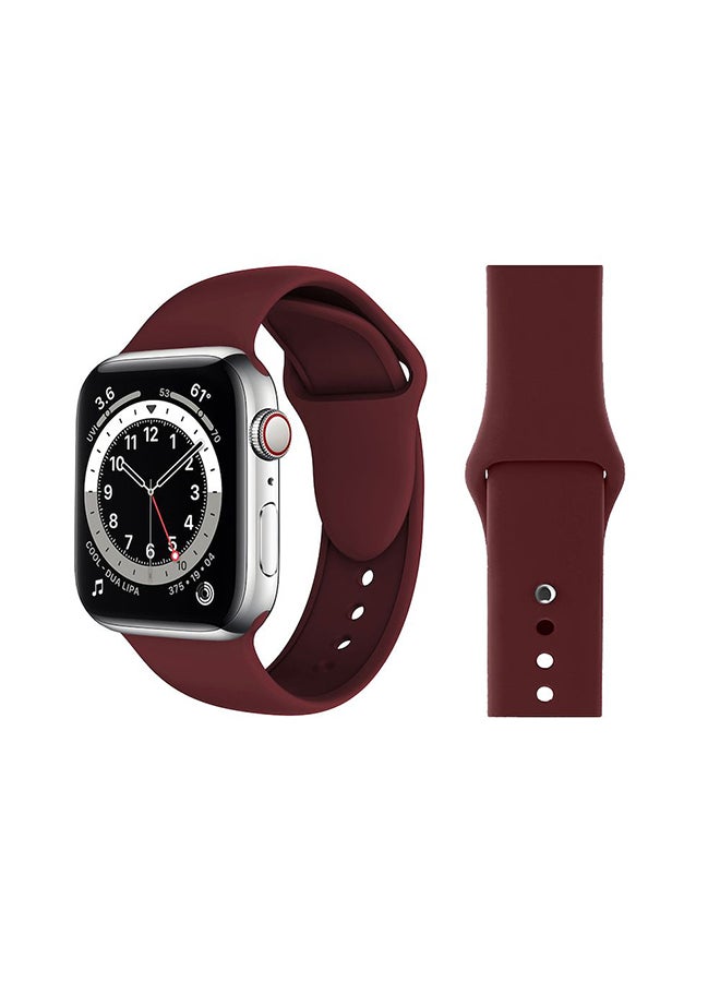 Perfii Replacement Band For Apple Watch Series 6/SE/5/4/3/2/1 Wine Red