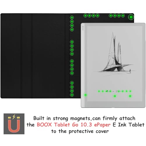 GOVTVA Magnetic Stand Case for Onyx Boox Go 10.3 /BOOX Tablet Go 10.3 Gen II Lumi ePaper Ultra-Thin Lightweight Leather Cover with Auto Sleep/Wake & Magnetic Closure (Cloth Black) - Image 2