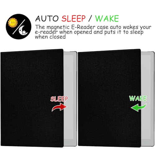 GOVTVA Magnetic Stand Case for Onyx Boox Go 10.3 /BOOX Tablet Go 10.3 Gen II Lumi ePaper Ultra-Thin Lightweight Leather Cover with Auto Sleep/Wake & Magnetic Closure (Cloth Black) - Image 5
