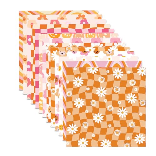 BHNACIER 24 Sheets Boho Little Orange Daisy Scrapbook Paper Pad Boho Daisy Floral Pattern Paper DoubleSided Groovy Hippie Flowes Rainbow Decorative Craft Papers Scrapbooking Supplies118x118 - Image 1