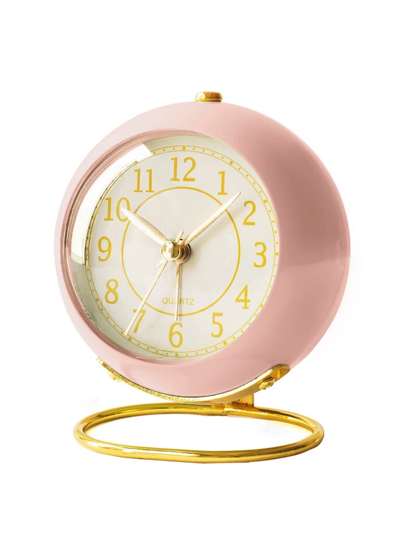 كابتن تيك Desk Alarm Clock with Light, Silent No Ticking, Small Table Clock for Bedside/Bedroom/Living Room/Office/Travel/Kids/Room Decor Aesthetic Vintage - Image 1