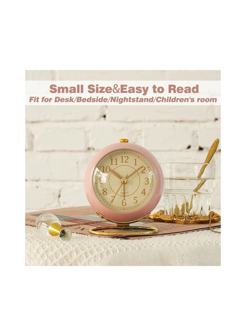 كابتن تيك Desk Alarm Clock with Light, Silent No Ticking, Small Table Clock for Bedside/Bedroom/Living Room/Office/Travel/Kids/Room Decor Aesthetic Vintage - Image 4