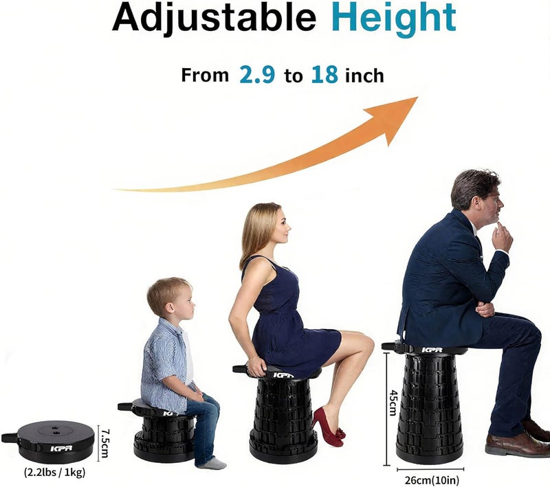 KPR 2026 Upgraded Collapsible Stool & 3IN1 Cushioned Carry Bag - Portable Telescopic Camping Chair - Image 3