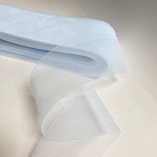 TOP TRIMMING Stiff Horsehair by The Roll 50 Yards (Multiple Widths) (White, 1") - Image 3