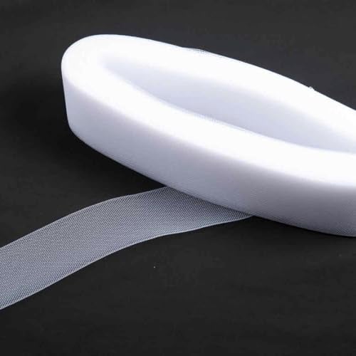 TOP TRIMMING Stiff Horsehair by The Roll 50 Yards (Multiple Widths) (White, 1") - Image 1