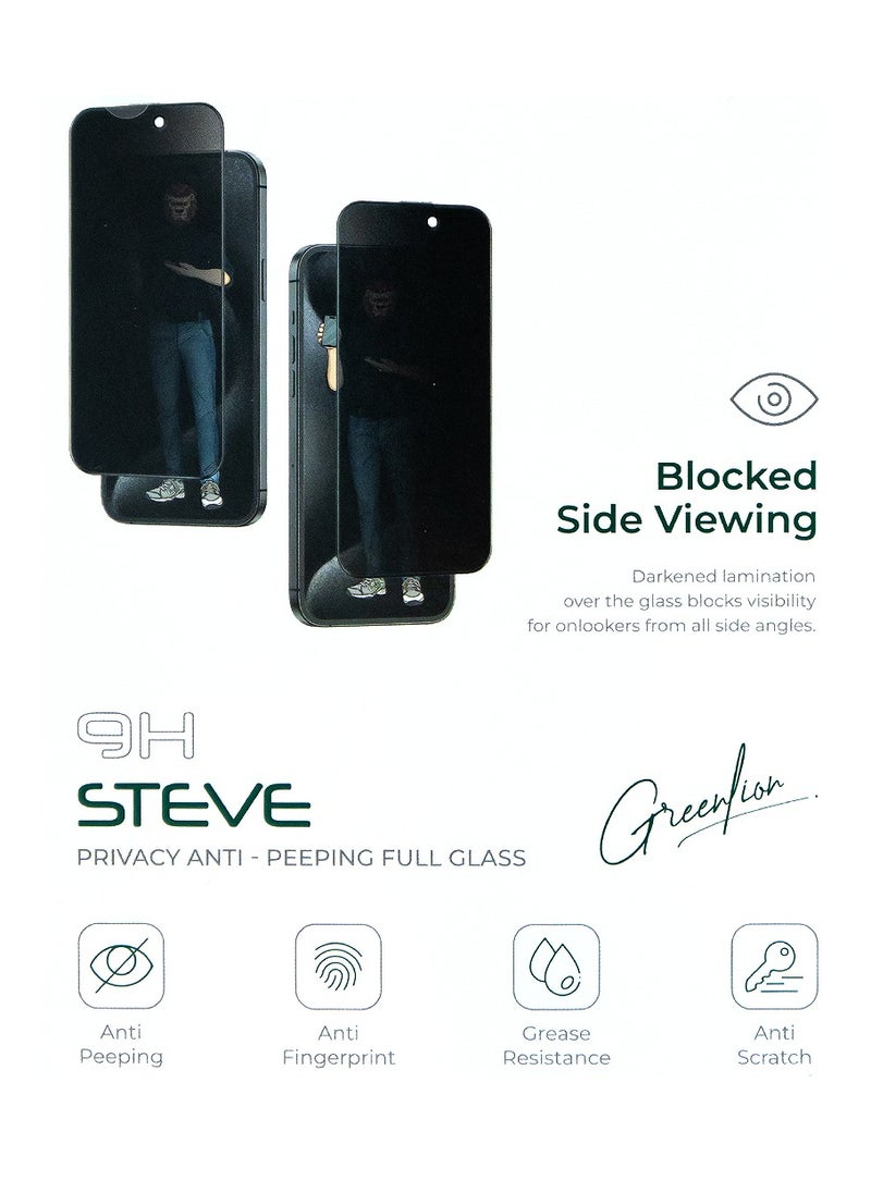 GREEN LION iPhone 14 Plus (6.7 inches) Screen Protector with 9H Steve Privacy Strong HD Glass Green Lion - Privacy  - Image 4