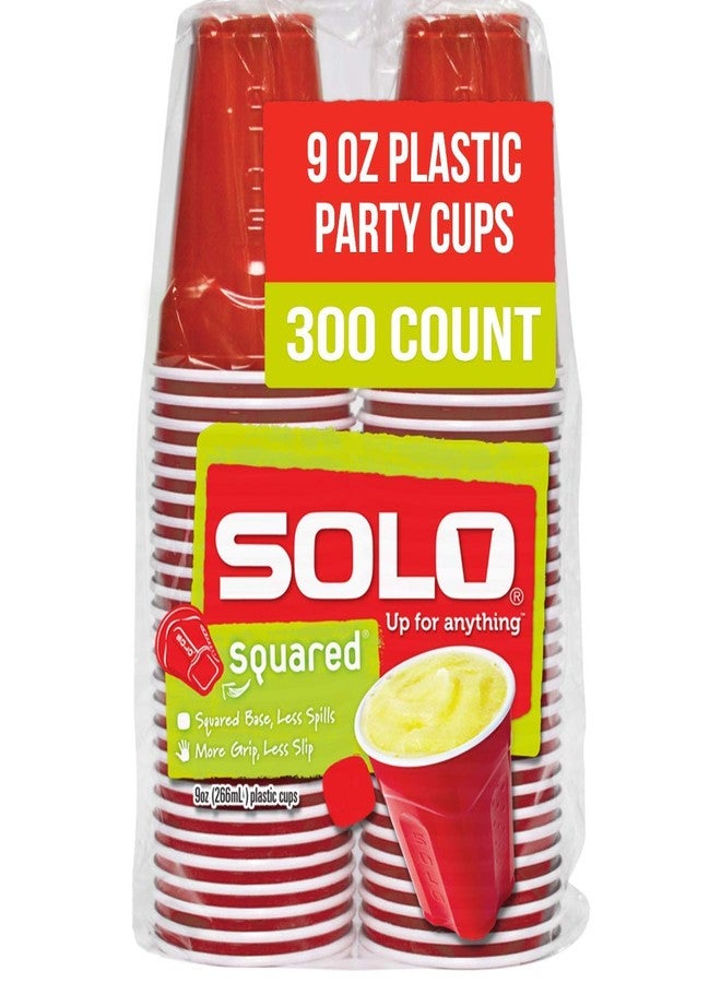SOLO Cup Company Small Red Plastic Party Cups, 9 Ounce, 300 Count (ASQ950-20004) - Image 1