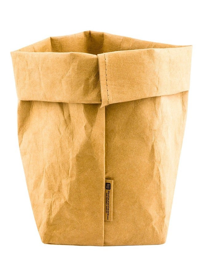 Restaurantware DuraLux 6.3 x 9.8 Inch Washable Grocery Bag 1 Heavy-Duty Paper Bag Flower Pot - Reusable Store Produce Kraft Paper Sustainable Shopping Bag For Organizing Pantries Or Kitchens - Image 2