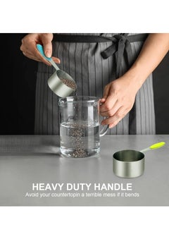 Home Care 10 Piece Stainless Steel Measuring Cups And Spoons Set For Cooking And Baking Multicolour  - Image 3