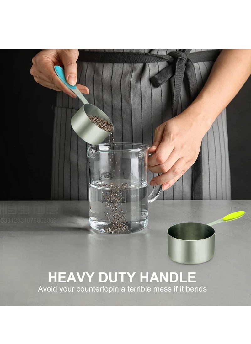 Home Care 10 Piece Stainless Steel Measuring Cups And Spoons Set For Cooking And Baking Multicolour  - Image 3
