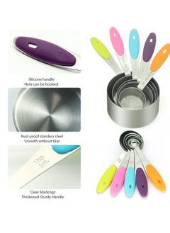 Home Care 10 Piece Stainless Steel Measuring Cups And Spoons Set For Cooking And Baking Multicolour  - Image 4