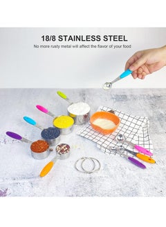 Home Care 10 Piece Stainless Steel Measuring Cups And Spoons Set For Cooking And Baking Multicolour  - Image 5