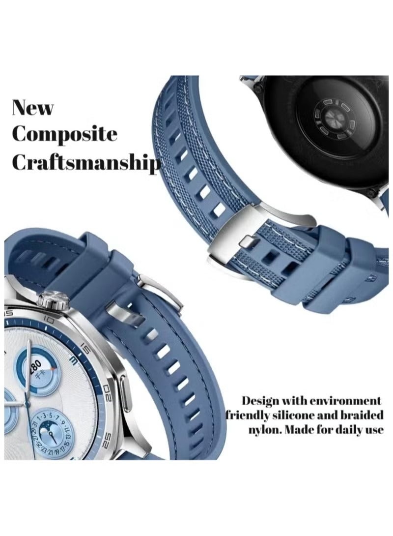 Band Compatible with Huawei Watch GT5/GT5 Pro 2024 46mm/GT4/GT4 Pro/GT3/G3 Pro 46mm/Huawei Watch 4/4 Pro Stap, 22mm Nylon Silicone Composite Material Replacement Strap Men Women - Image 2