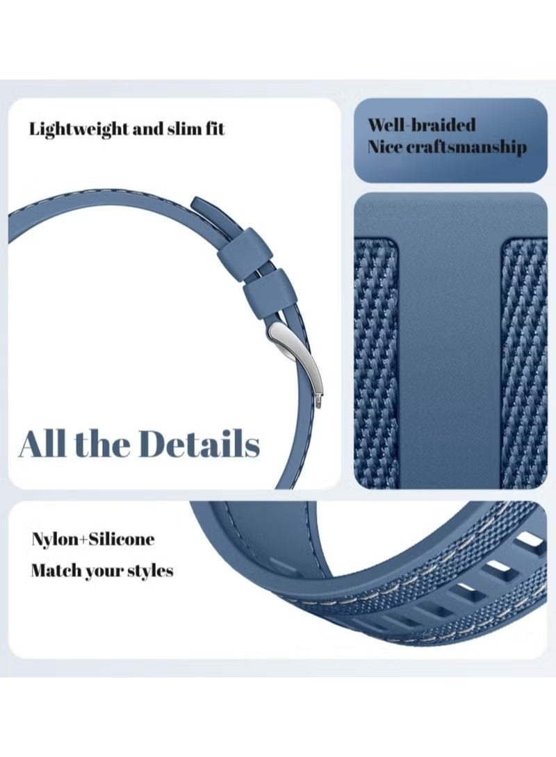 Band Compatible with Huawei Watch GT5/GT5 Pro 2024 46mm/GT4/GT4 Pro/GT3/G3 Pro 46mm/Huawei Watch 4/4 Pro Stap, 22mm Nylon Silicone Composite Material Replacement Strap Men Women - Image 3