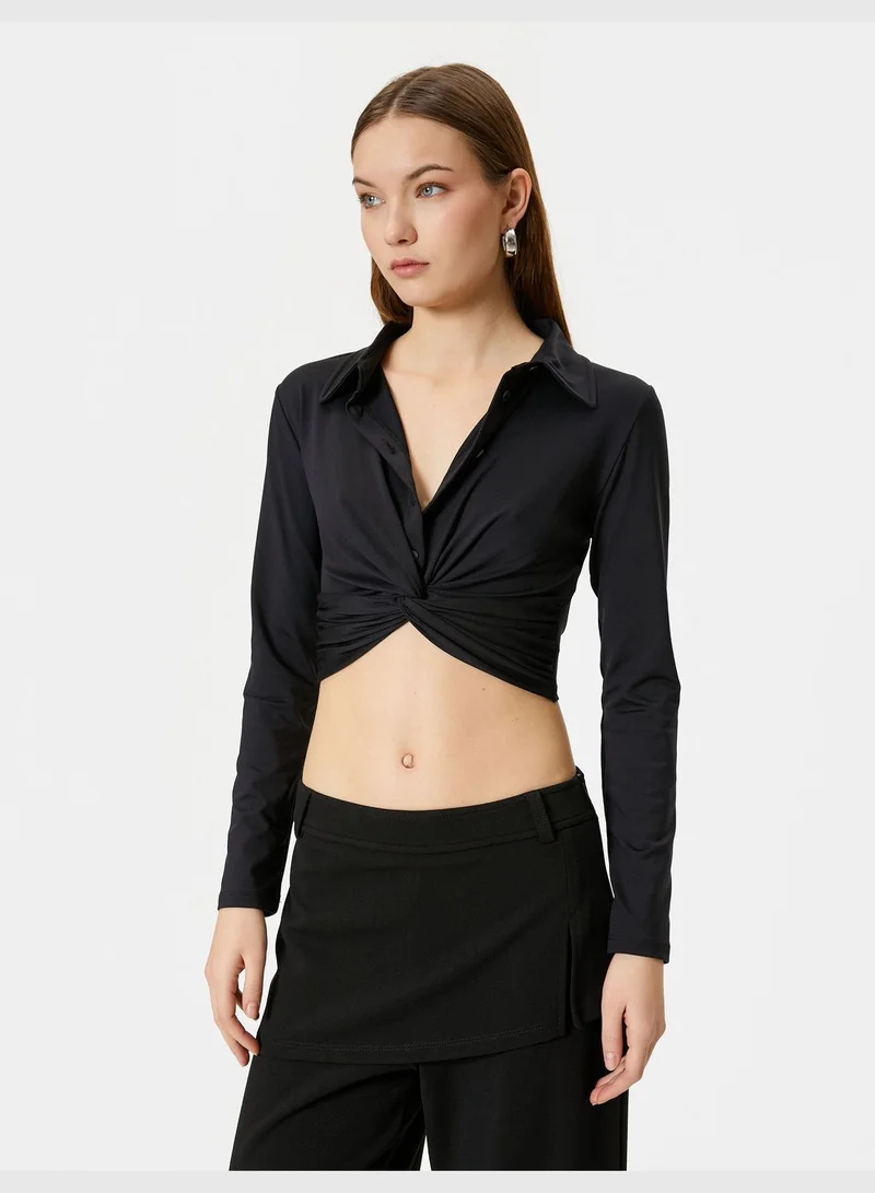 كوتون Envelop Knot T-Shirt