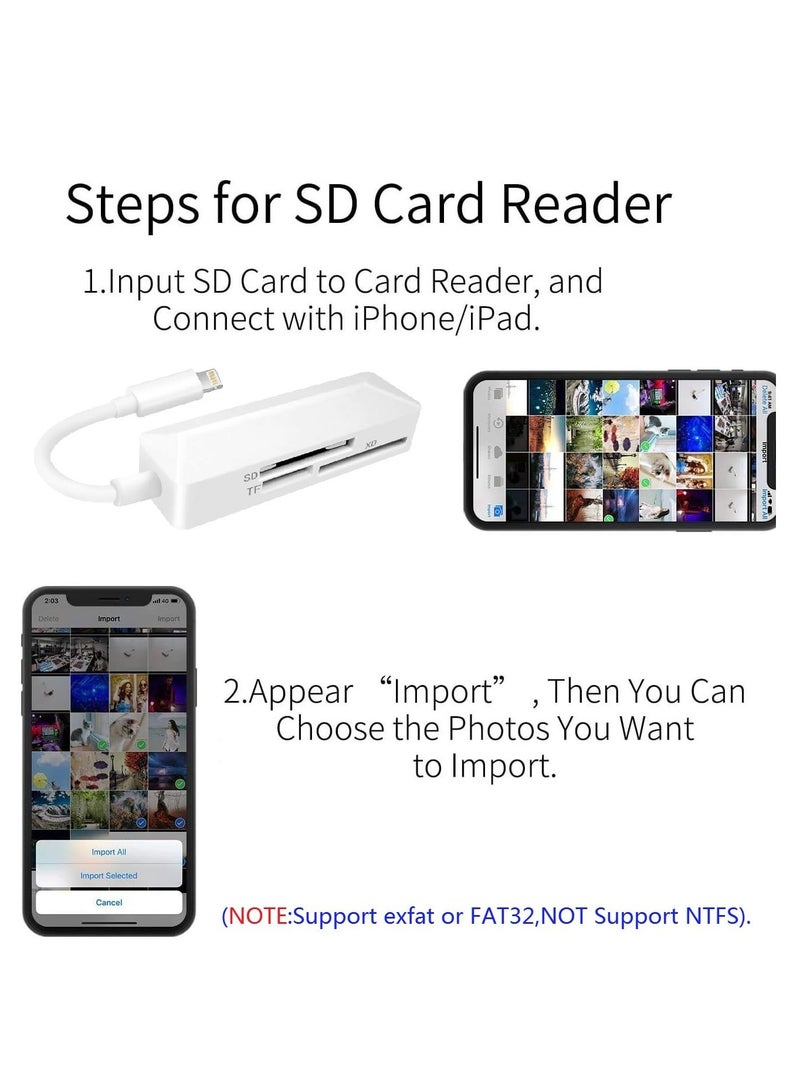 High-Speed Lightning SD Card Reader for iPhone 14 13 12 11 XS XR X 8 7 6 5 Supports SD TF XD Up to 256G - Image 4