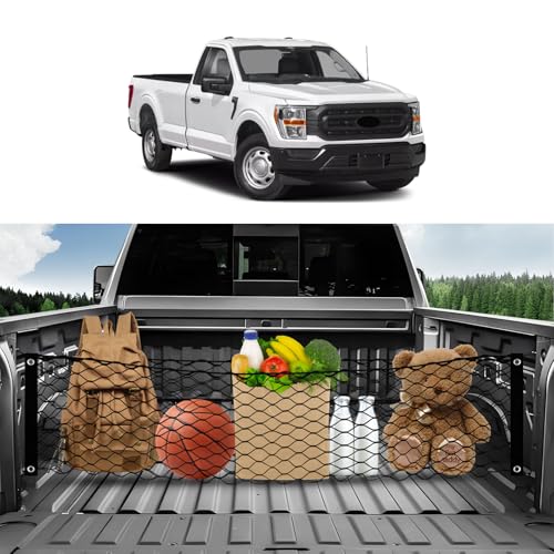 Karltys 2024 2025 F-150 Cargo Net for 2015-2025 Ford F-150 F-250 F-350 Envelope Style Truck Bed Cargo Net, Elastic Heavy Duty F150 Pickup Truck Bed Cargo Net Nylon Mesh Storage Netting Organizer - Image 1