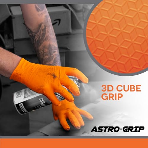 SAS Astro-Grip Powder-Free Exam Grade Nitrile Disposable Gloves. Size X-Large, Orange, 7 mil Thickness. Chemical and Puncture Resistant. Single-Use. Pack of 100. (66474) - Image 5