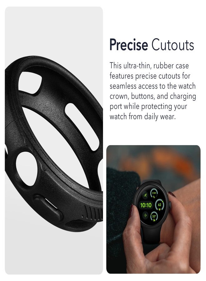 Wasserstein Protective Case Made for Google Pixel Watch 3 (45mm) - Ultra-Thin, Snap-On Rubber Case - NOT Compatible with Google Pixel Watch 3 (41mm), Pixel Watch 2 & Pixel Watch (1st gen) - Black - Image 3