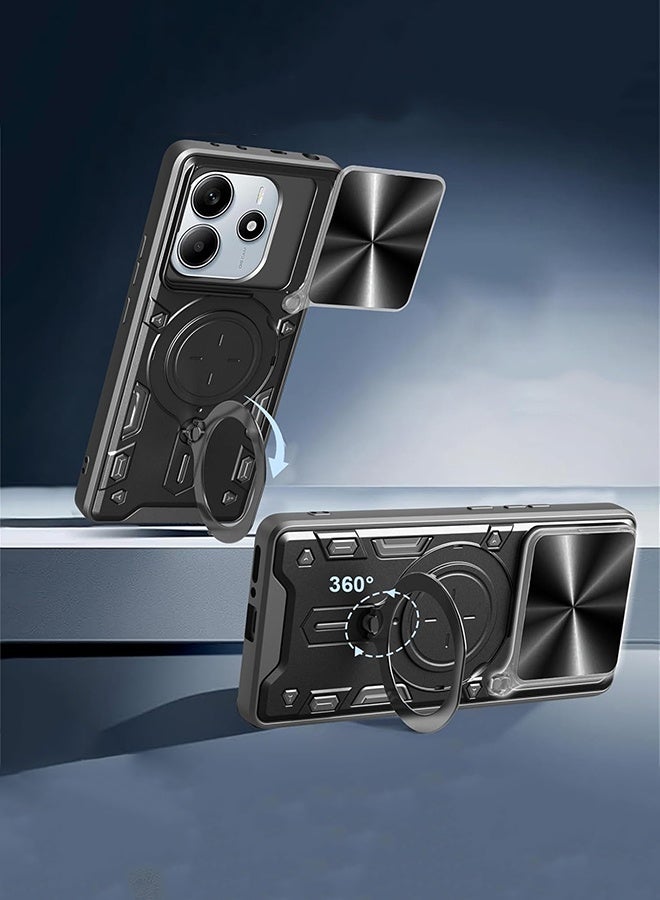 حافظة هاتف واقية من السقوط بعدسة دفع العدسة حلقة إصبع لحافظة هاتف ريدمي نوت 14 - Image 3