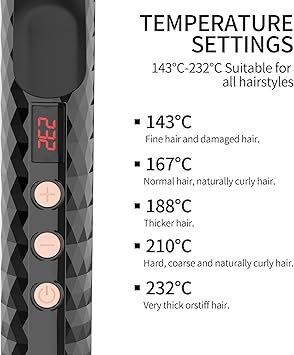 K&K KK Professional Infrared Curling Iron 32mm The Maximum Temperature can be as high as 230 Degrees Celsius Dual Voltage Rose Gold Aluminum Tube - Image 4