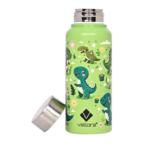 VELLORA Dinosaur Animated Stainless Steel Water Bottle for Kids,School Water Bottle for Kids,Picnic Water Bottle,Sipper Bottle,Leak-Proof Bottle for Kid Travel Girls 500 ml (Green) - Image 4