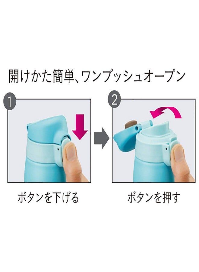 TIGER MCT-A035P Tiger Water Bottle, 11.8 fl oz (350 ml), Kameichido Mug, Stainless Steel Bottle, One-touch, Lightweight, Rabbit - Image 3