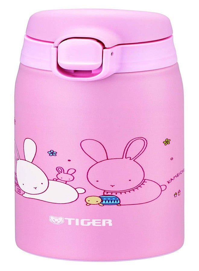 TIGER MCT-A035P Tiger Water Bottle, 11.8 fl oz (350 ml), Kameichido Mug, Stainless Steel Bottle, One-touch, Lightweight, Rabbit - Image 1