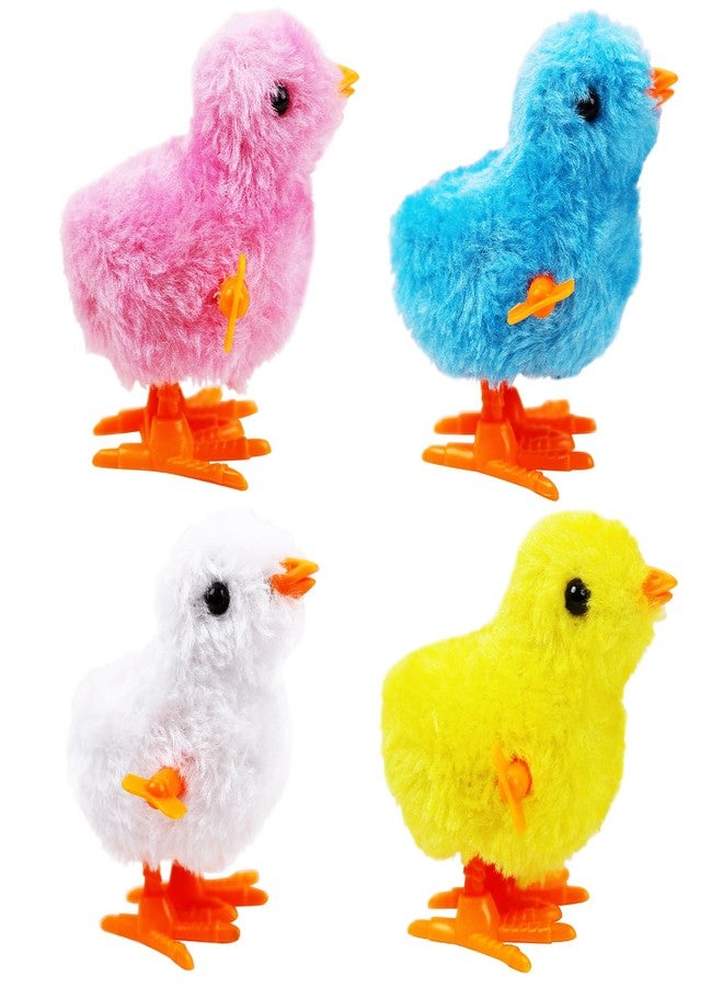 SAURAWAN 4PCS Chick Plush Wind Up Toys, Novelty Baby Chick Toys - Wind Up Easter for Kids and Toddlers 1-3 2-4, Chicken for Easter Basket Stuffers, Party Favors - Animals Plush Clockwork - Image 1