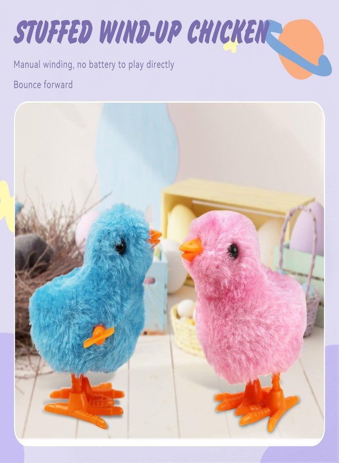 SAURAWAN 4PCS Chick Plush Wind Up Toys, Novelty Baby Chick Toys - Wind Up Easter for Kids and Toddlers 1-3 2-4, Chicken for Easter Basket Stuffers, Party Favors - Animals Plush Clockwork - Image 4