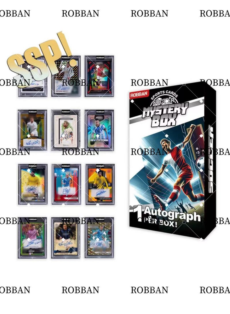 ROBBAN Collectible Signed Cards Rare Finds Cristiano Ronaldo Messi Neymar Jr. Mbappé Haaland Perfect for Fans and Collectors SSP Soccer Football Star Autographed Sport Cards Mystery Box-Match Attax - Image 3