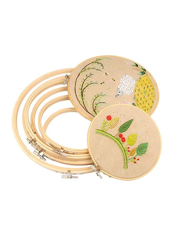 5-Piece Embroidery Hoop Ring Set Beige 10.2inch - Image 5
