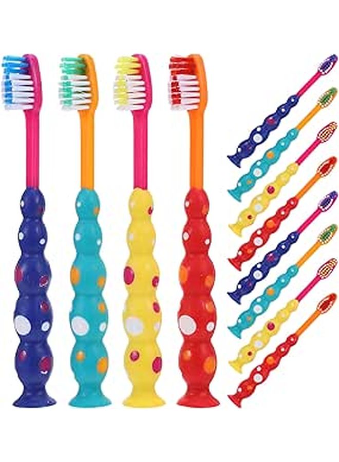 12Pcs Toddler Toothbrush With Suction Cup Kids Manual Toothbrush Soft Bristles - Image 1