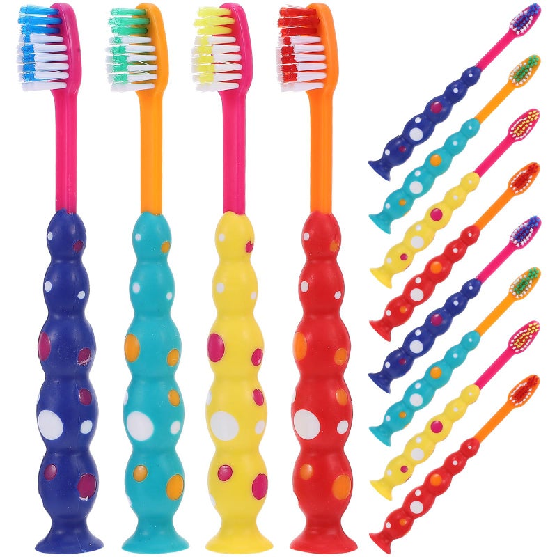 12Pcs Toddler Toothbrush With Suction Cup Kids Manual Toothbrush Soft Bristles - Image 2