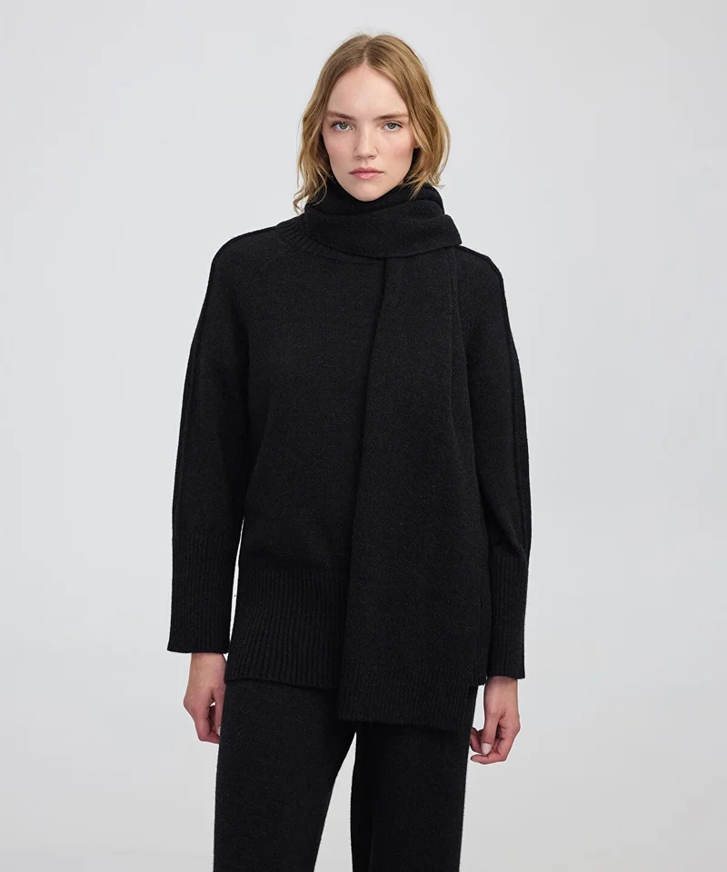 ابيكول Scarf Knit Sweater