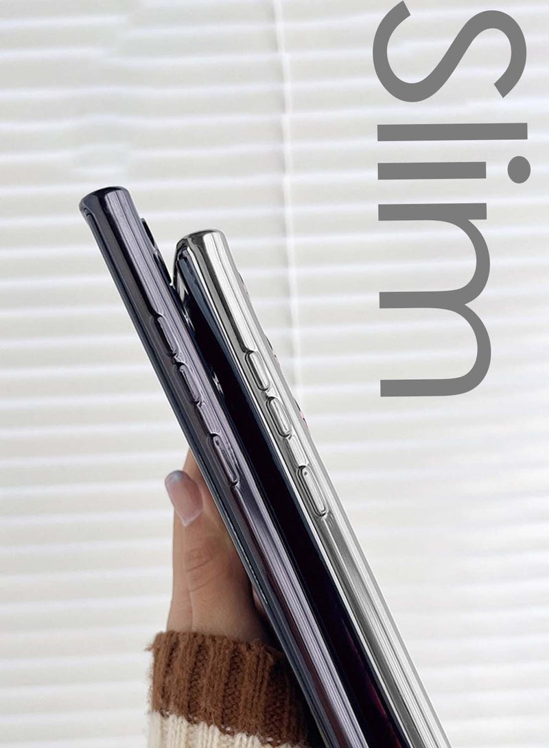 Wtech Samsung Galaxy S25 Ultra 5G 2025 Magsafe PU Luxury Plating Raised Lips Camera Hole Case Cover - Clear/Silver - Image 3