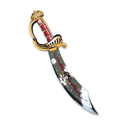 Liontouch Pirate Sabre Captain Cross Age 38 Years Pretend Play Skull Toy for Boys Safe CutlassLike Foam Sword for Sailing The Caribbeans Ideal Accessory for Dress Up Costumes - Image 1