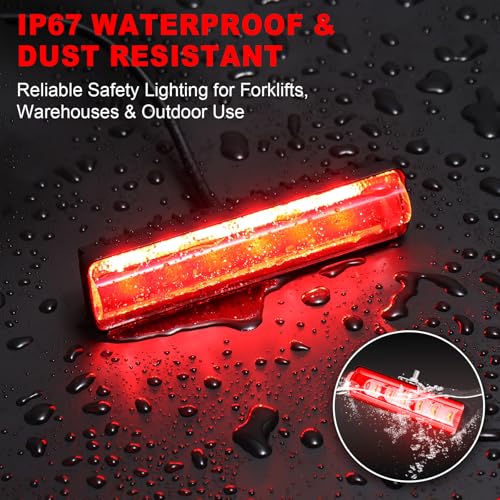 HSYFUNA LED Forklift Safety Light Red for AGV Automated Guided Vehicle, Forklift Truck, Industrial Lift, Warehouse Safety, IP67 Waterproof, Aluminum Housing (2PCS) - Image 2