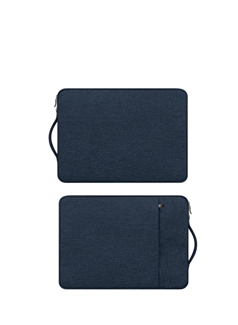 13-13.6 Inch Laptop Sleeve Compatible with M1 M2 MacBook Pro 14" A2442, 13.6" A2681, 13.3 Air Pro A2338 A2337 & Chromebook Notebook Briefcase Carrying Case with Handle Front Pocket Bag--Navy Blue  - Image 3
