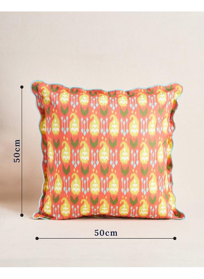Chumbak Ikat Paisley Cushion Cover, 16" - Image 2