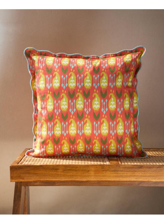 Chumbak Ikat Paisley Cushion Cover, 16" - Image 3