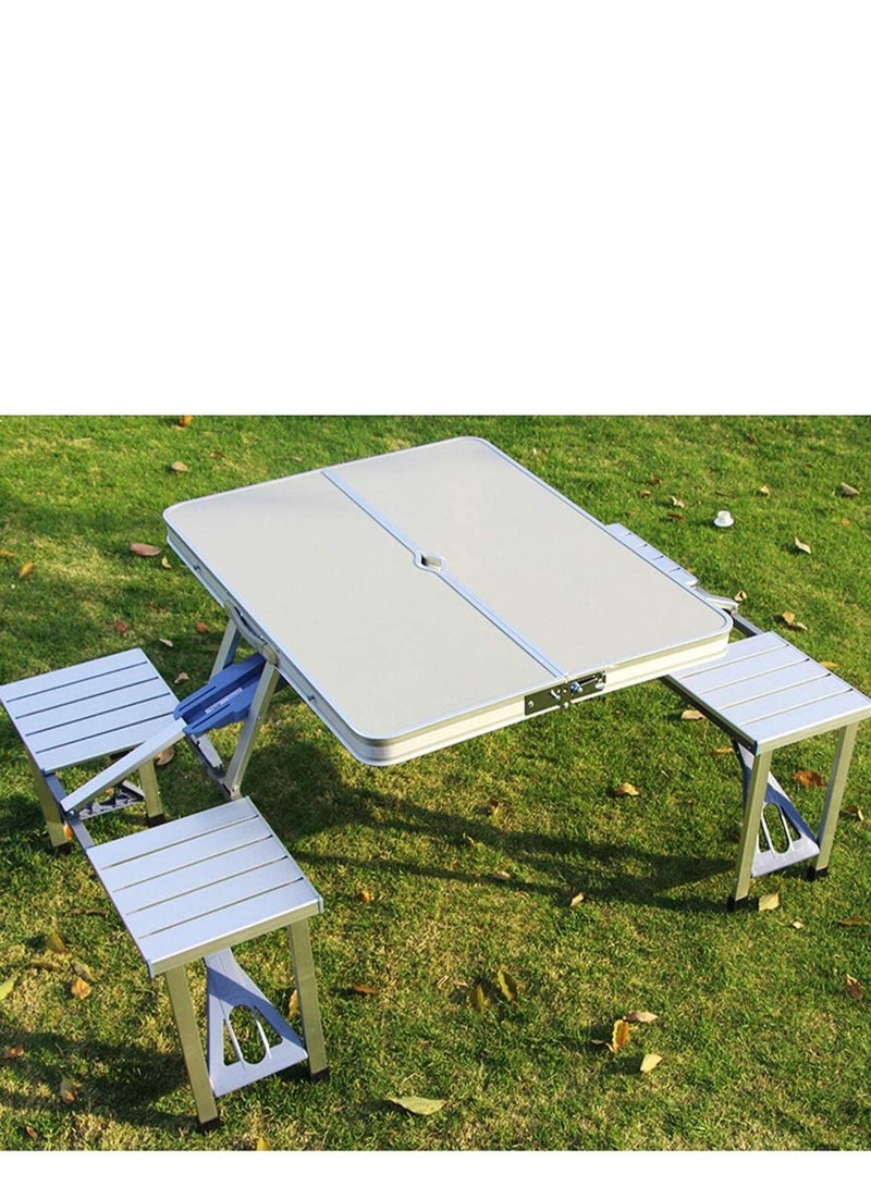 Generic Aluminum Folding Camping Picnic Table With 4 Seats  - Image 1