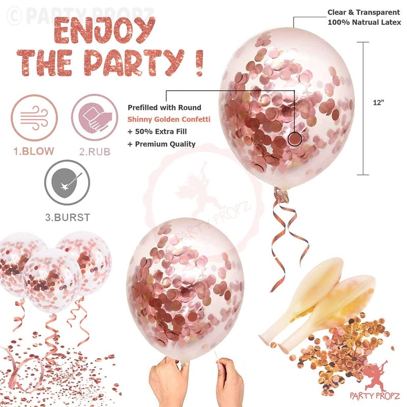 Party Propz Party Propz Bride to Be Decoration Set Combo Huge 14 Pcs Rose Gold Bridal Shower Decorations Kit Bachelorette Party Decorations Items Bride to Be Banner Cardstock Rose Gold Foil Curtains - Image 5