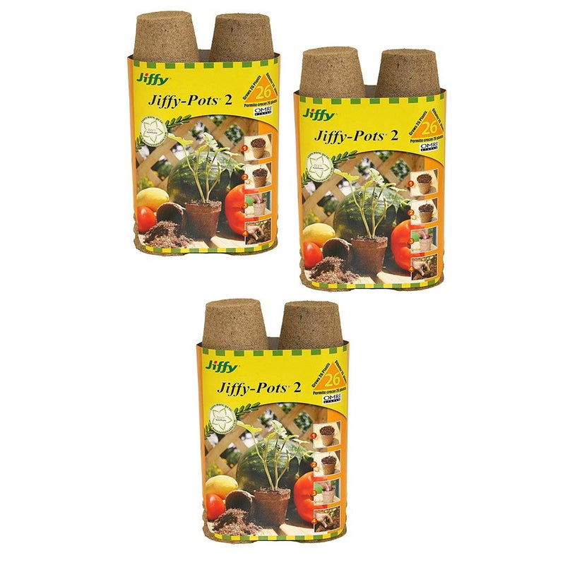Jiffy Pots 225In 26Pk Yellow Round Modern Outdoor Gardening Seedling Pots