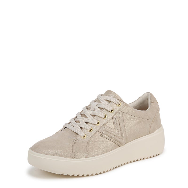 Vionic Womens Kearny Lace Up Sneaker Gold Metal Leather 8.5 M - Image 1